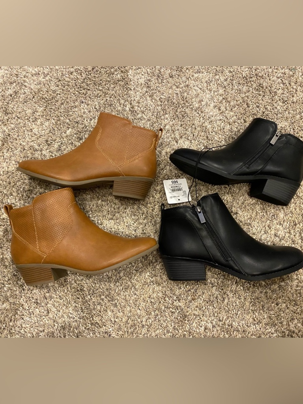 NEW Ankle Booties in Black and Tan